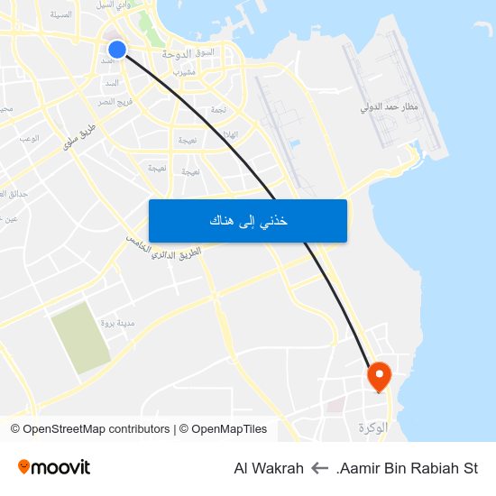 Aamir Bin Rabiah St. to Al Wakrah map