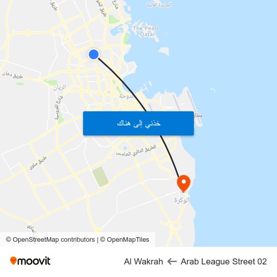 Arab League Street 02 to Al Wakrah map