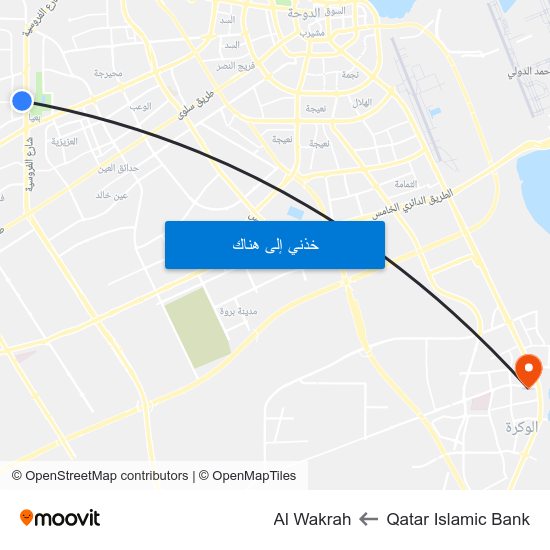 Qatar Islamic Bank to Al Wakrah map