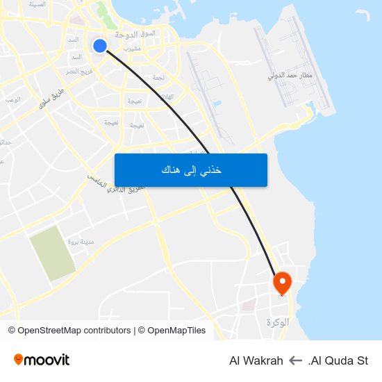 Al Quda St. to Al Wakrah map