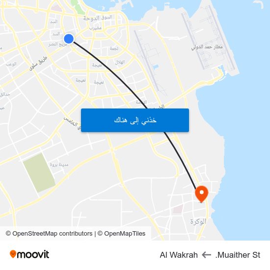 Muaither St. to Al Wakrah map