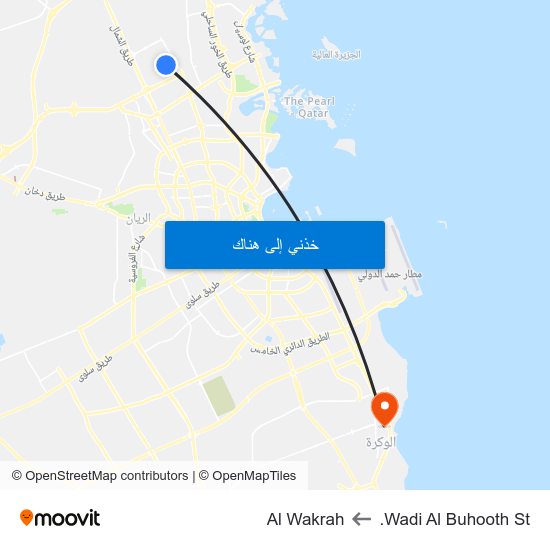 Wadi Al Buhooth St. to Al Wakrah map