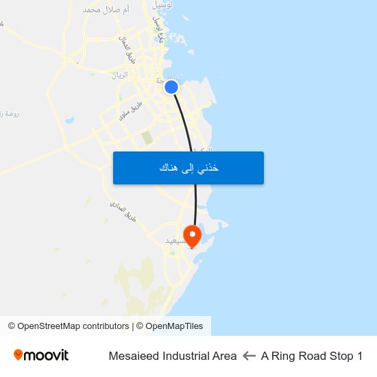 A Ring Road Stop 1 to Mesaieed Industrial Area map