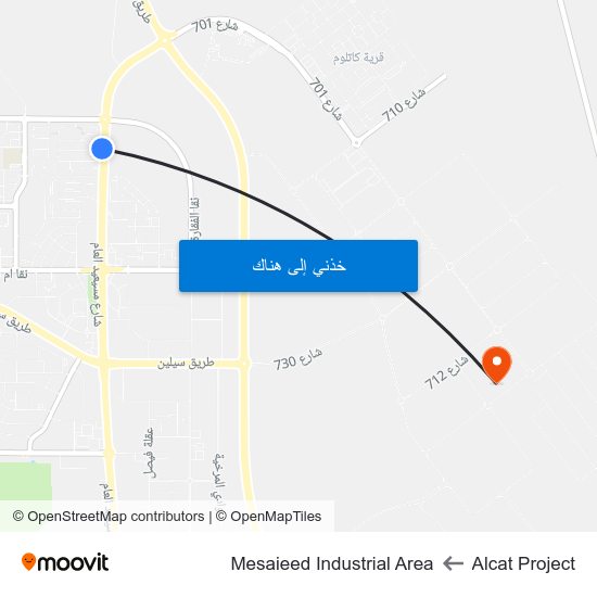 Alcat Project to Mesaieed Industrial Area map