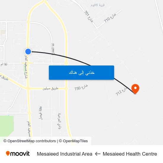 Mesaieed Health Centre to Mesaieed Industrial Area map