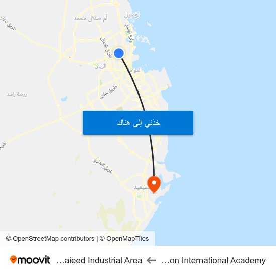 Edison International Academy to Mesaieed Industrial Area map