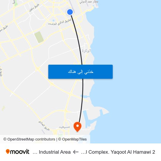 New Residential Complex. Yaqoot Al Hamawi 2 to Mesaieed Industrial Area map