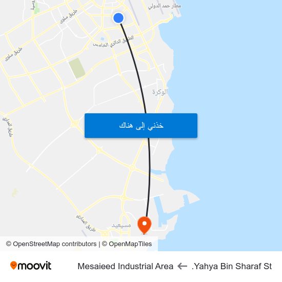 Yahya Bin Sharaf St. to Mesaieed Industrial Area map