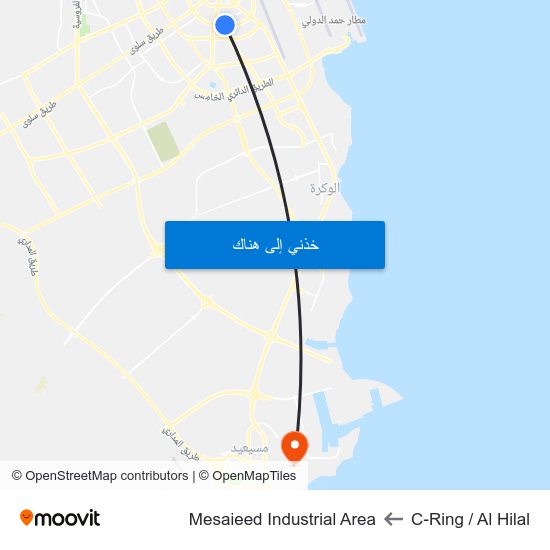 C-Ring / Al Hilal to Mesaieed Industrial Area map