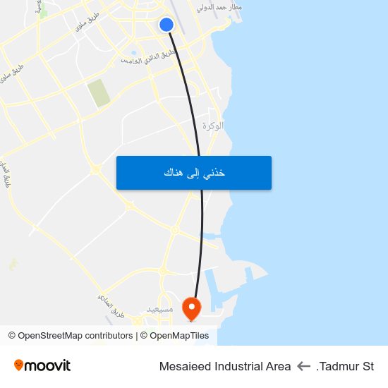 Tadmur St. to Mesaieed Industrial Area map