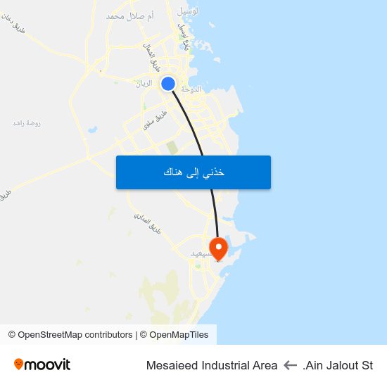 Ain Jalout St. to Mesaieed Industrial Area map