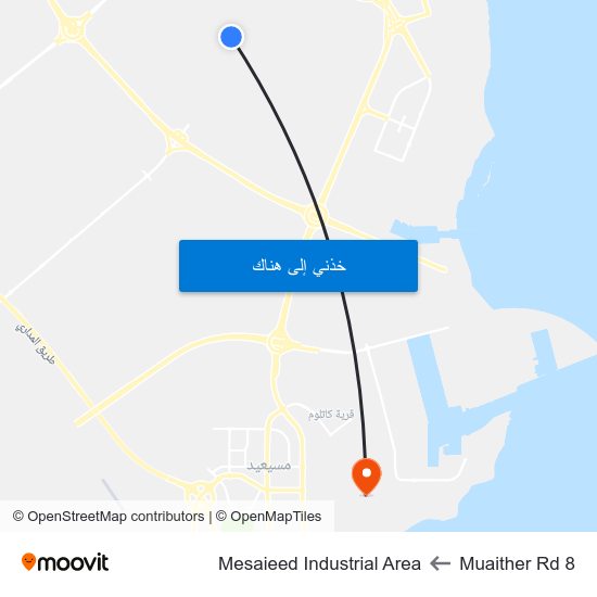 Muaither Rd 8 to Mesaieed Industrial Area map