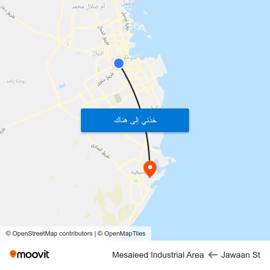 Jawaan St to Mesaieed Industrial Area map