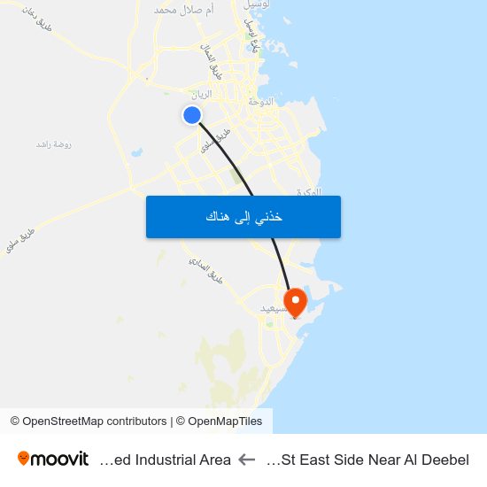 Al Salam St East Side Near Al Deebel to Mesaieed Industrial Area map