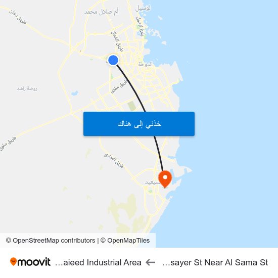 Al Busayer St Near Al Sama St to Mesaieed Industrial Area map