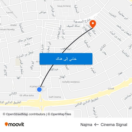 Cinema Signal to Najma map