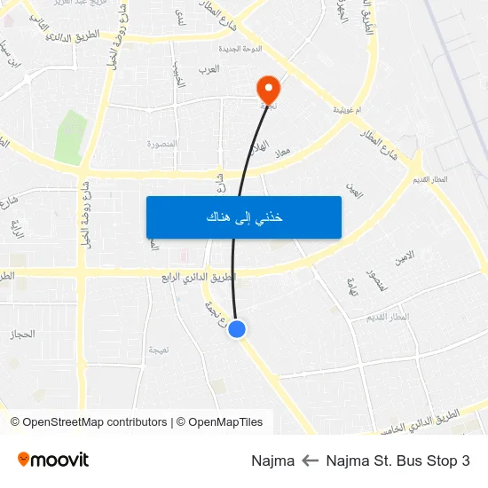 Najma St. Bus Stop 3 to Najma map