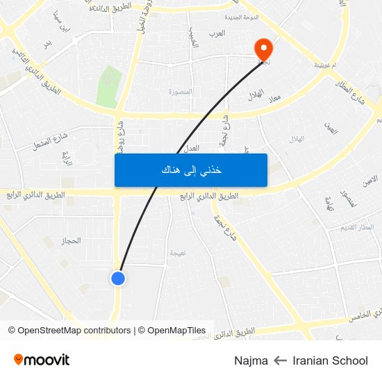 Iranian School to Najma map