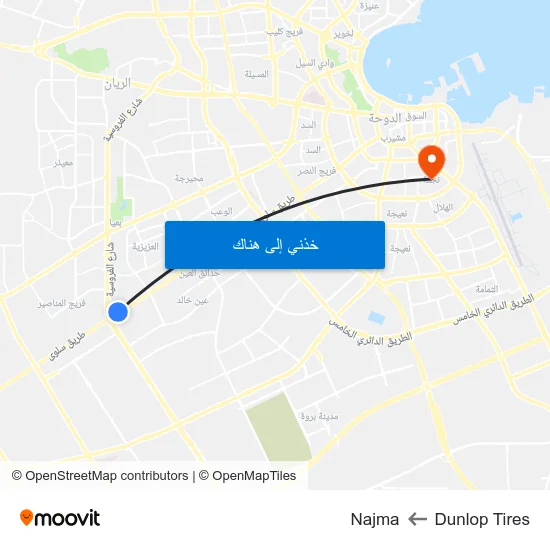 Dunlop Tires to Najma map