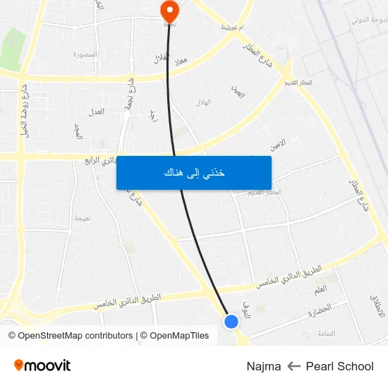 Pearl School to Najma map