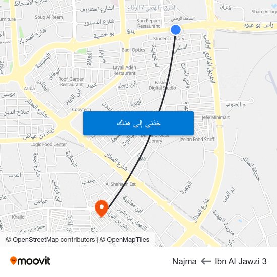 Ibn Al Jawzi 3 to Najma map