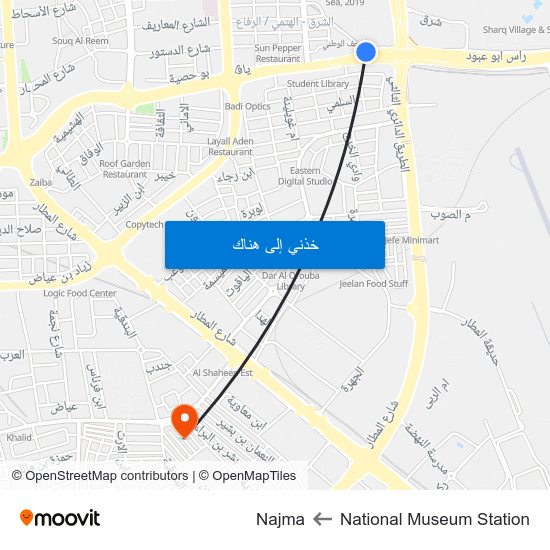 National Museum Station to Najma map