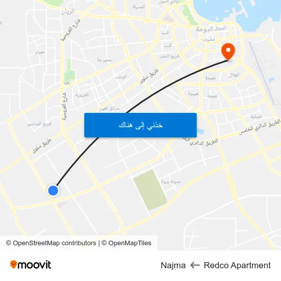 Redco Apartment to Najma map