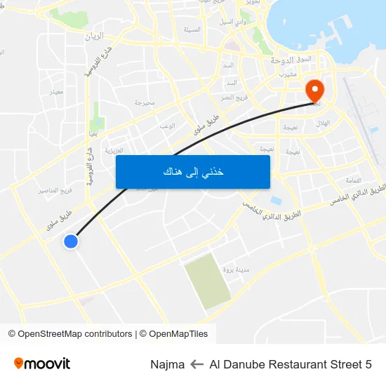Al Danube Restaurant Street 5 to Najma map
