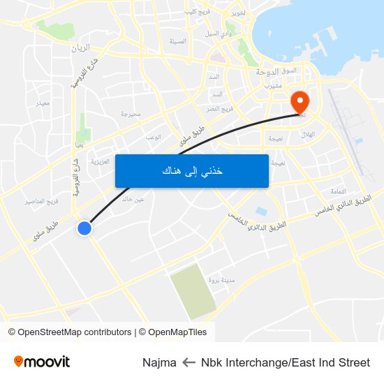 Nbk Interchange/East Ind Street to Najma map