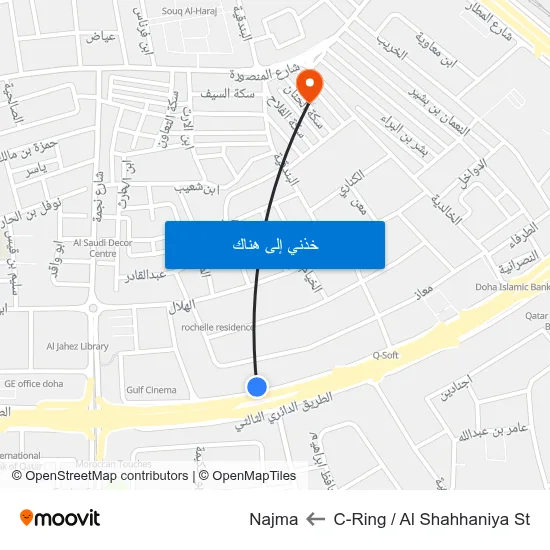 C-Ring / Al Shahhaniya St to Najma map