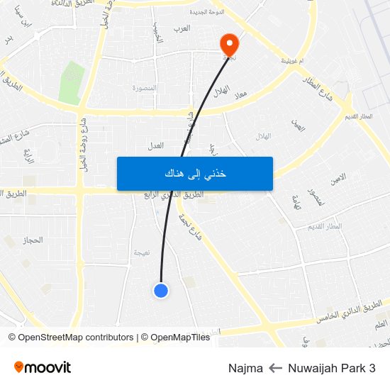 Nuwaijah Park 3 to Najma map