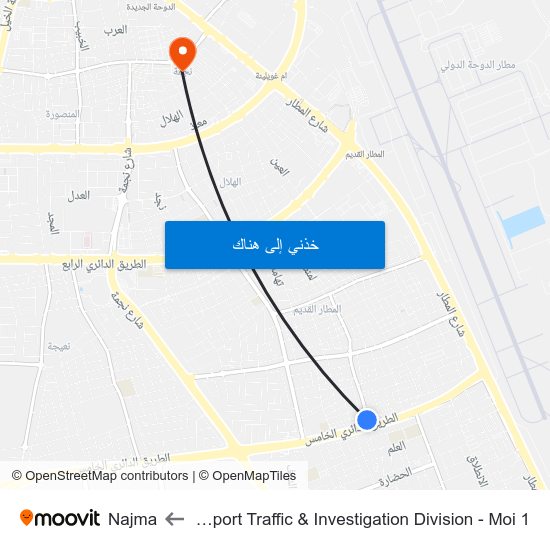 Airport Traffic & Investigation Division - Moi 1 to Najma map