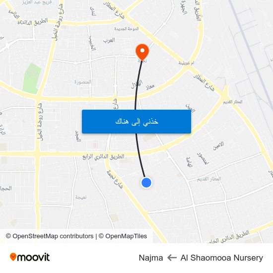 Al Shaomooa Nursery to Najma map
