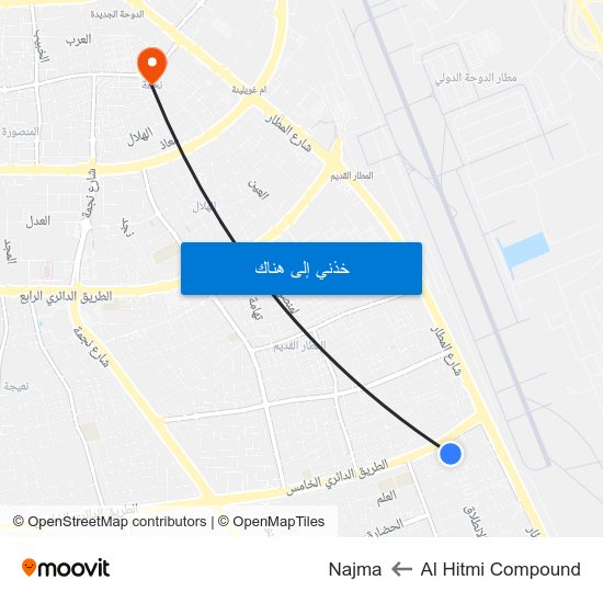 Al Hitmi Compound to Najma map