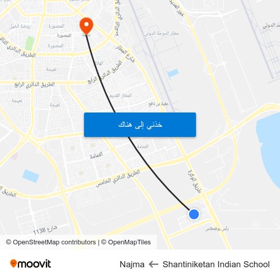 Shantiniketan Indian School to Najma map