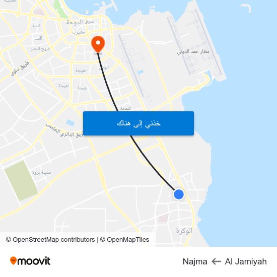 Al Jamiyah to Najma map