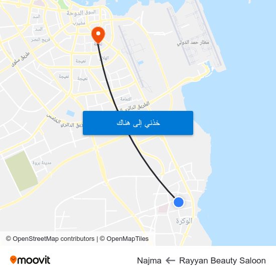 Rayyan Beauty Saloon to Najma map