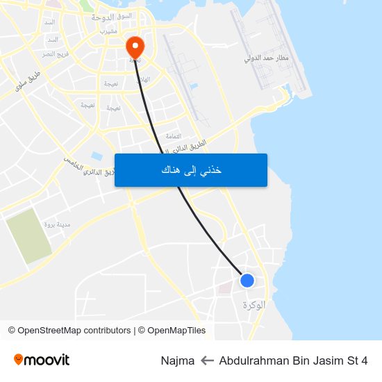 Abdulrahman Bin Jasim St 4 to Najma map