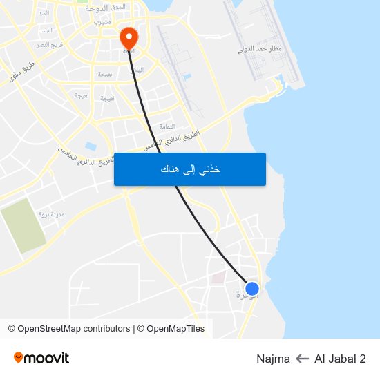 Al Jabal 2 to Najma map