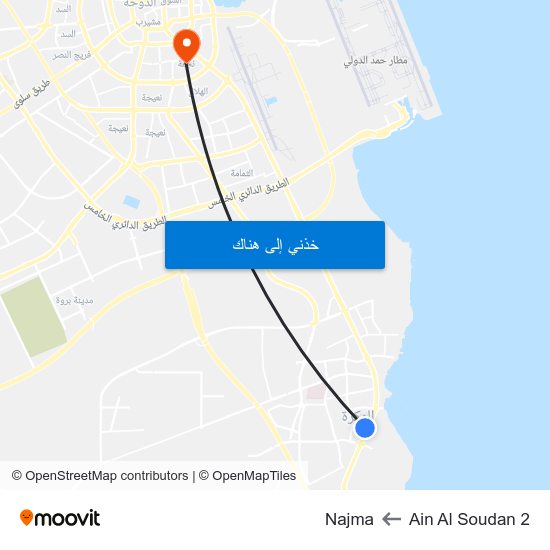 Ain Al Soudan 2 to Najma map