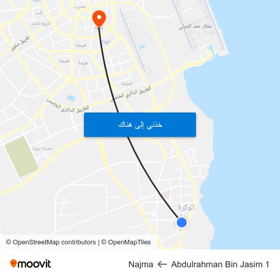 Abdulrahman Bin Jasim 1 to Najma map