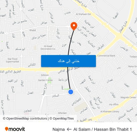 Al Salam / Hassan Bin Thabit 1 to Najma map