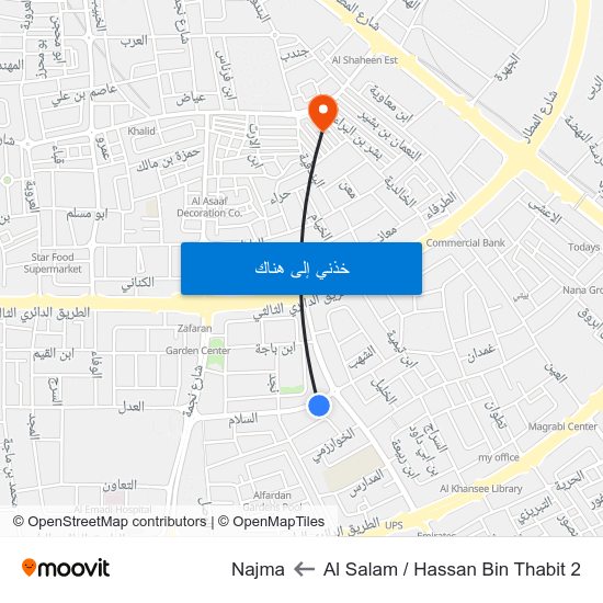 Al Salam / Hassan Bin Thabit 2 to Najma map