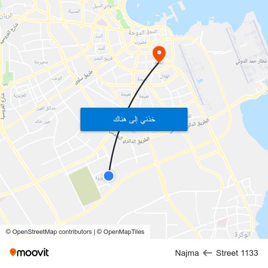 Street 1133 to Najma map