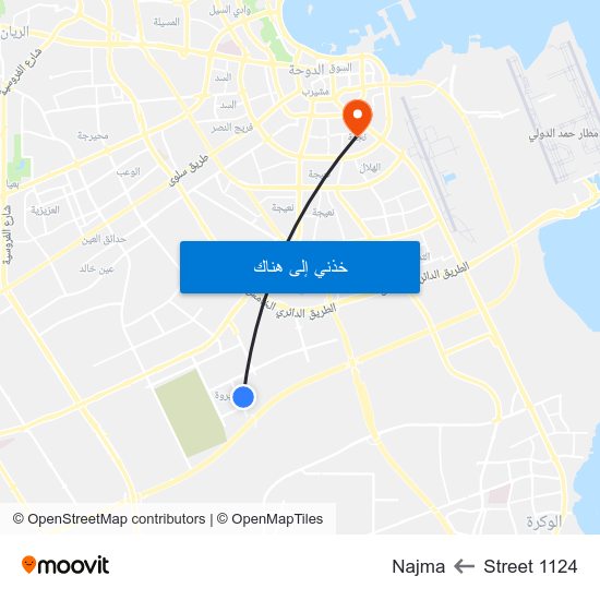 Street 1124 to Najma map