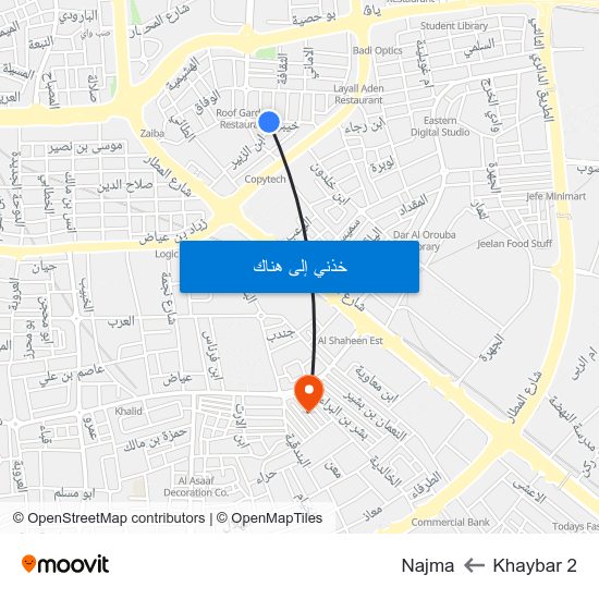 Khaybar 2 to Najma map