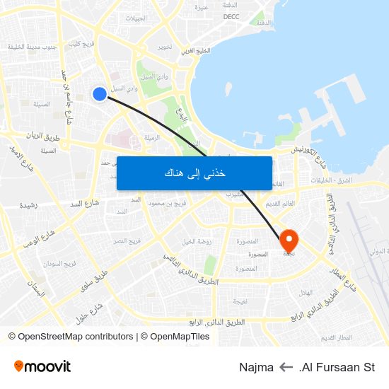 Al Fursaan St. to Najma map