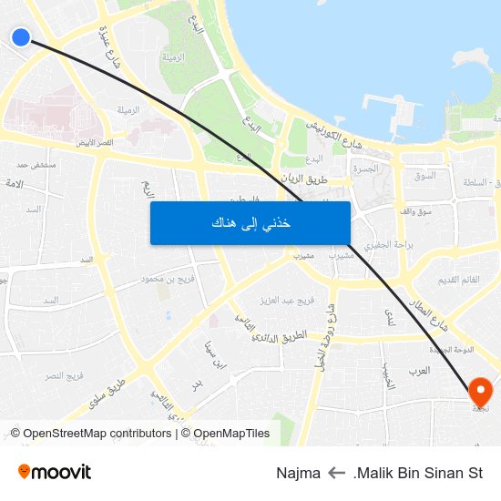 Malik Bin Sinan St. to Najma map