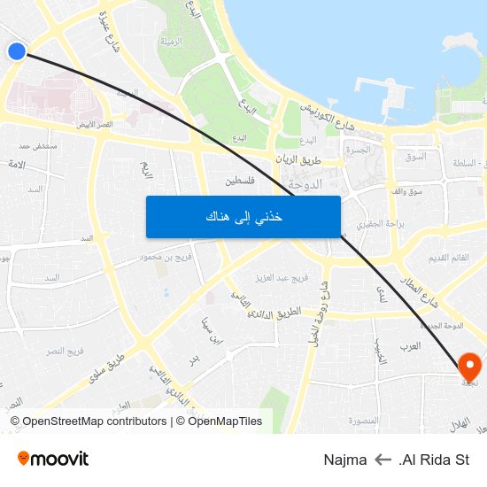 Al Rida St. to Najma map