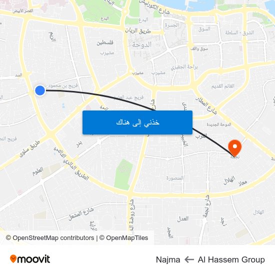 Al Hassem Group to Najma map